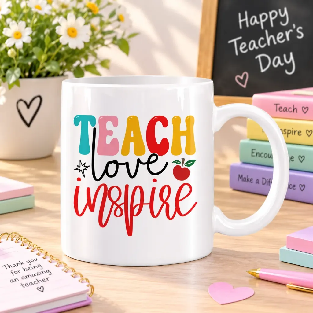 White Ceramic Teacher’s Day Mug – 11 oz