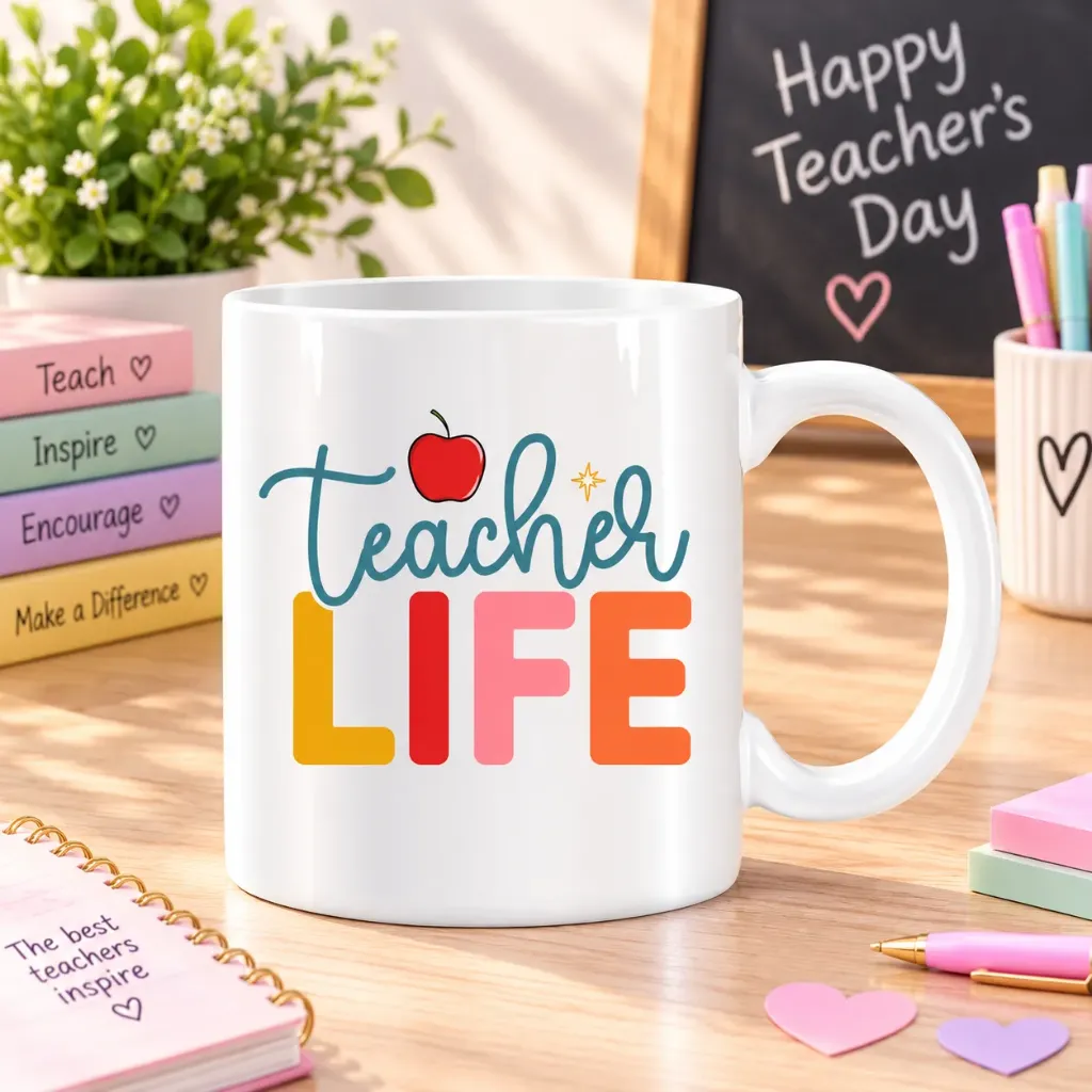 White Ceramic Teacher’s Day Mug – 11 oz