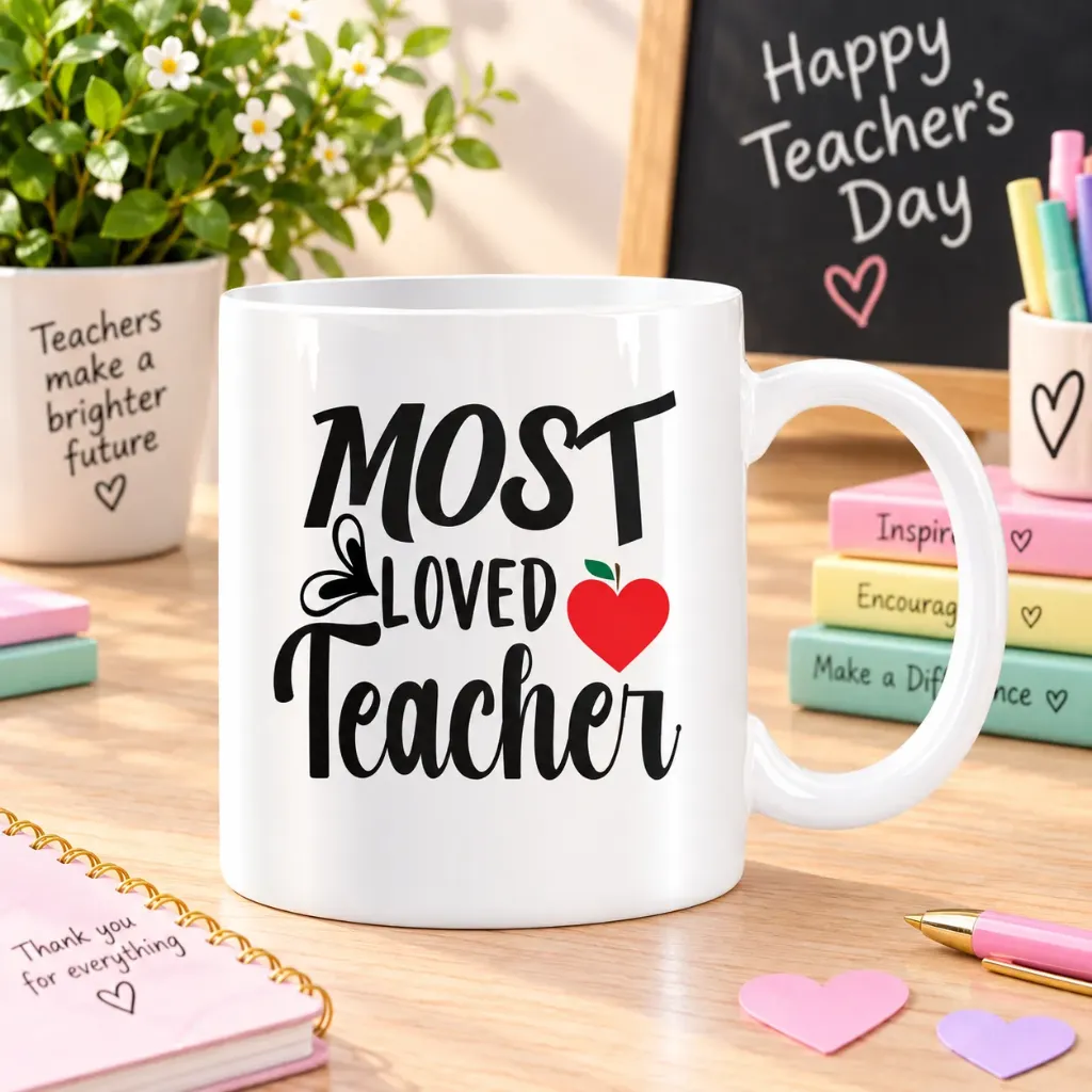 White Ceramic Teacher’s Day Mug – 11 oz
