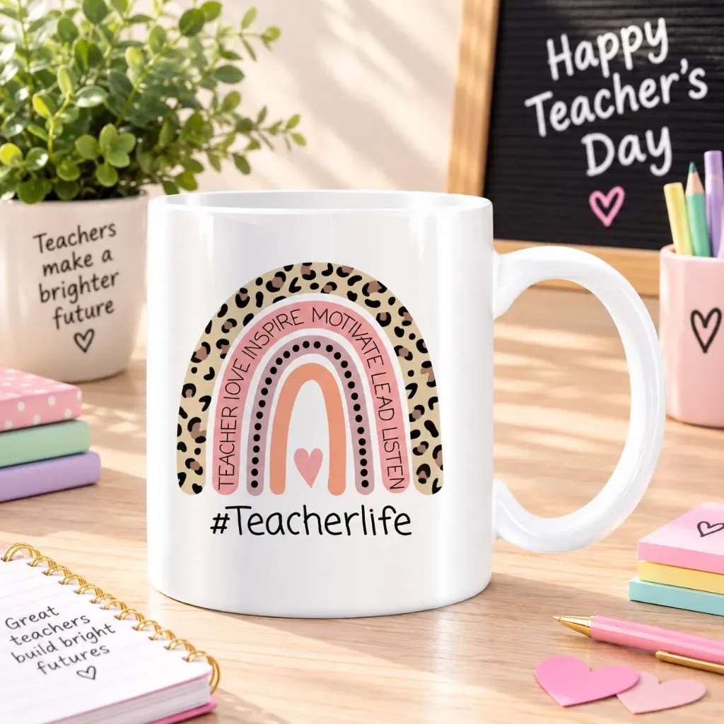 White Ceramic Teacher’s Day Mug – 11 oz