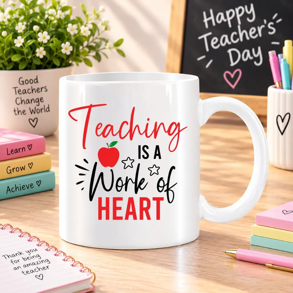 White Ceramic Teacher’s Day Mug – 11 oz