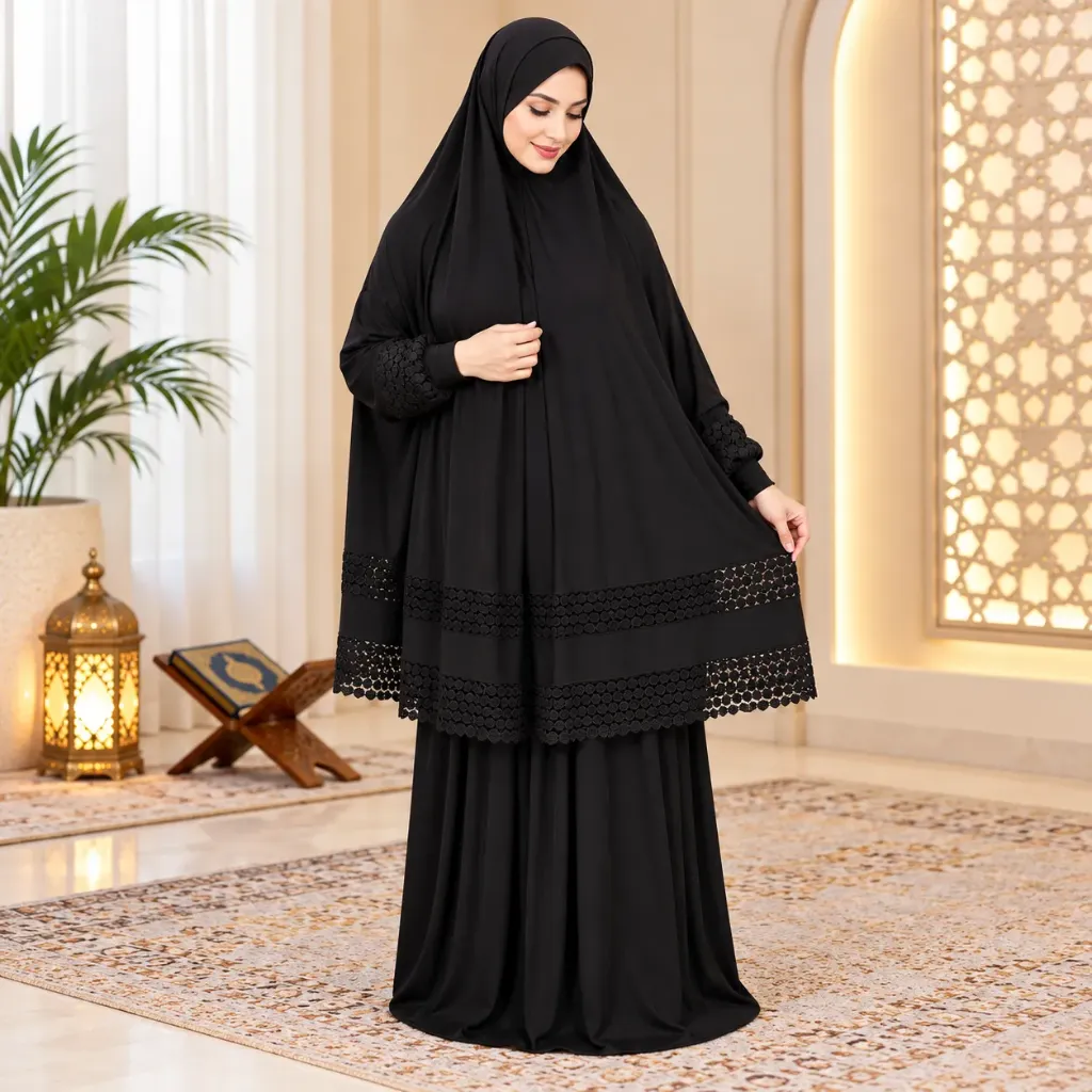 Double Lace Black prayer set 