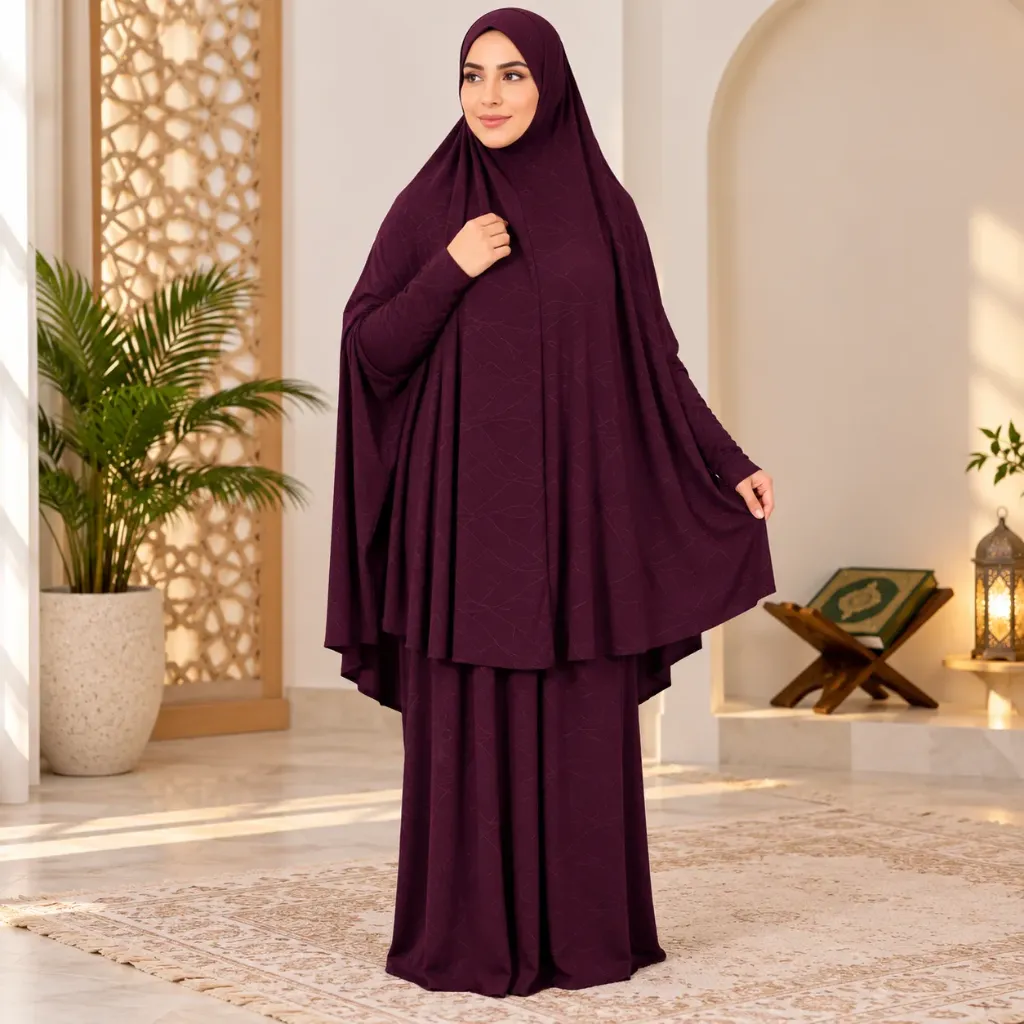 Lycra Prayer Set Maroon 