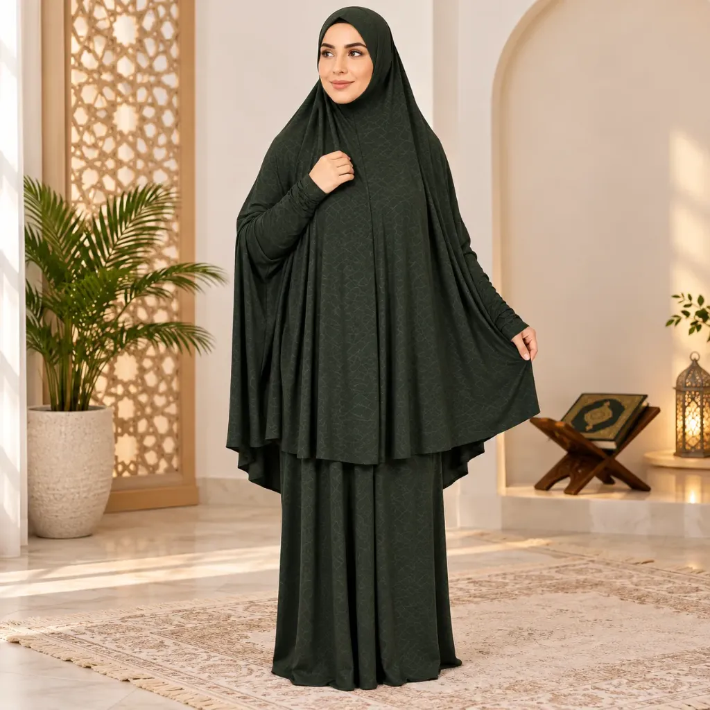 Lycra Prayer Set Dark Green