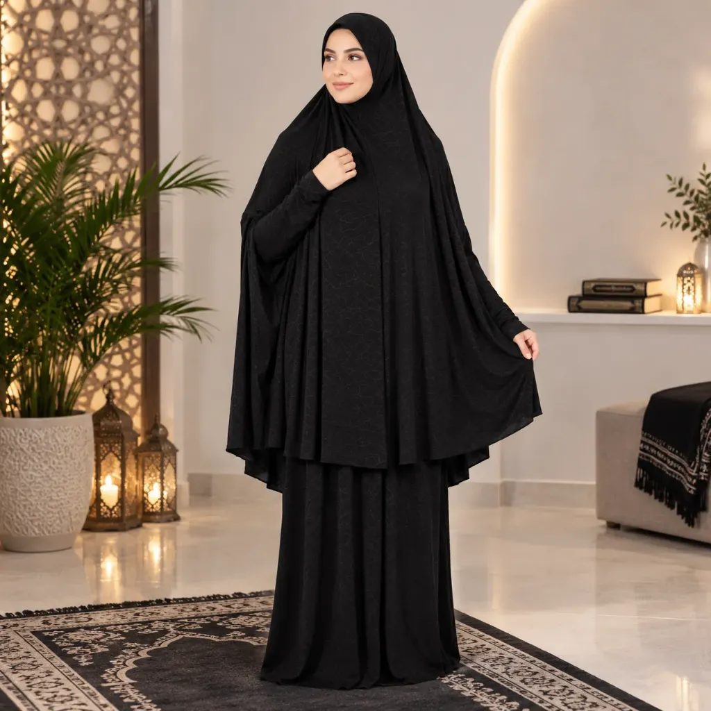 Lycra Prayer Set Dark Black