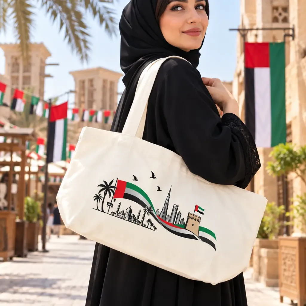 UAE Flag Day Canvas Tote Bag