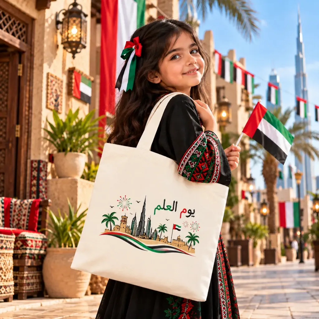 UAE Flag Day Canvas Tote Bag