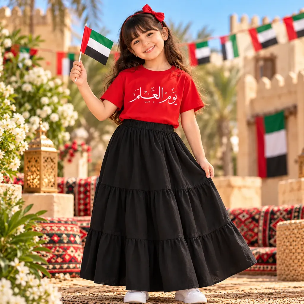 Red UAE Flag Day & National Day Kids T-Shirt