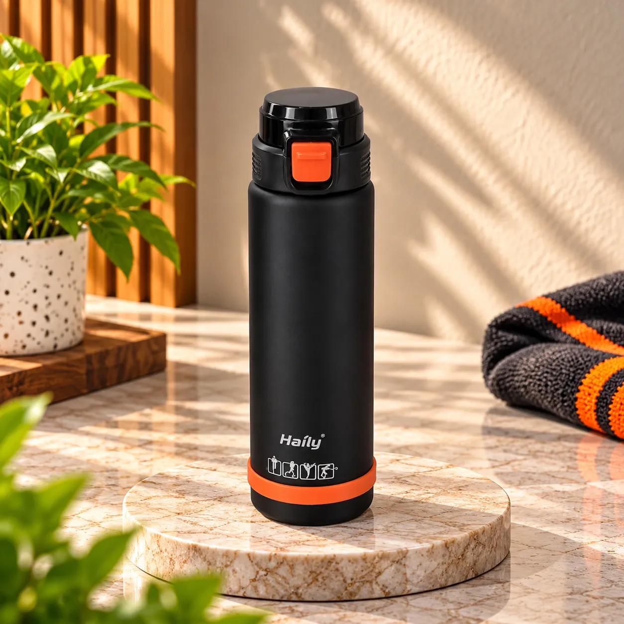 Sports Water Bottle with Flip-Top Lid & Drinking Spout