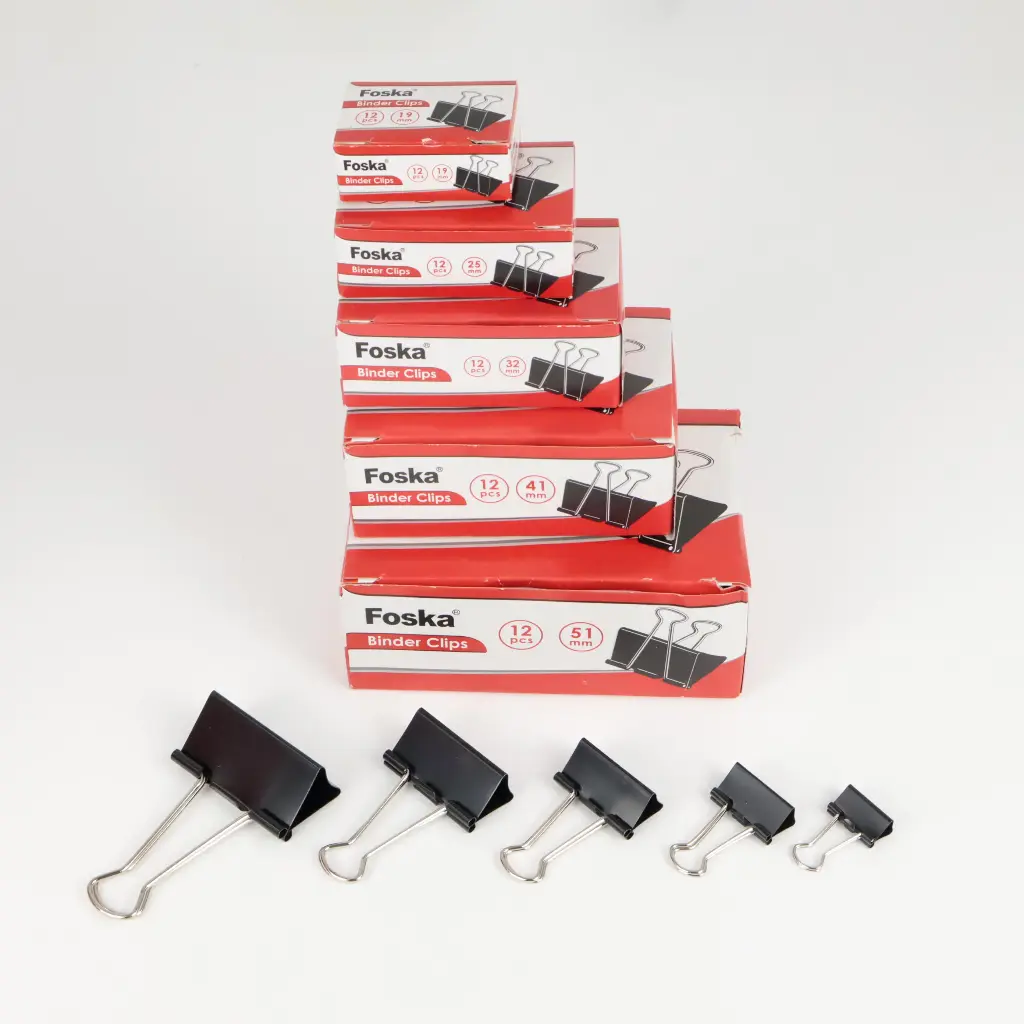 Black Binder clips (12pcs)