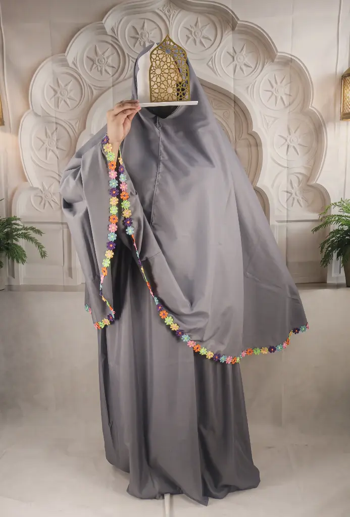 Flower Cotton Prayer set - Gray