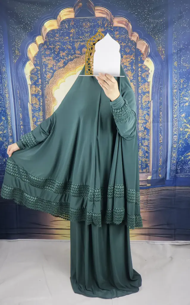 Double Lace Petrol color prayer set