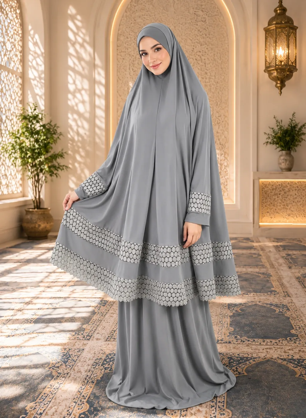 Double Lace Gray prayer set