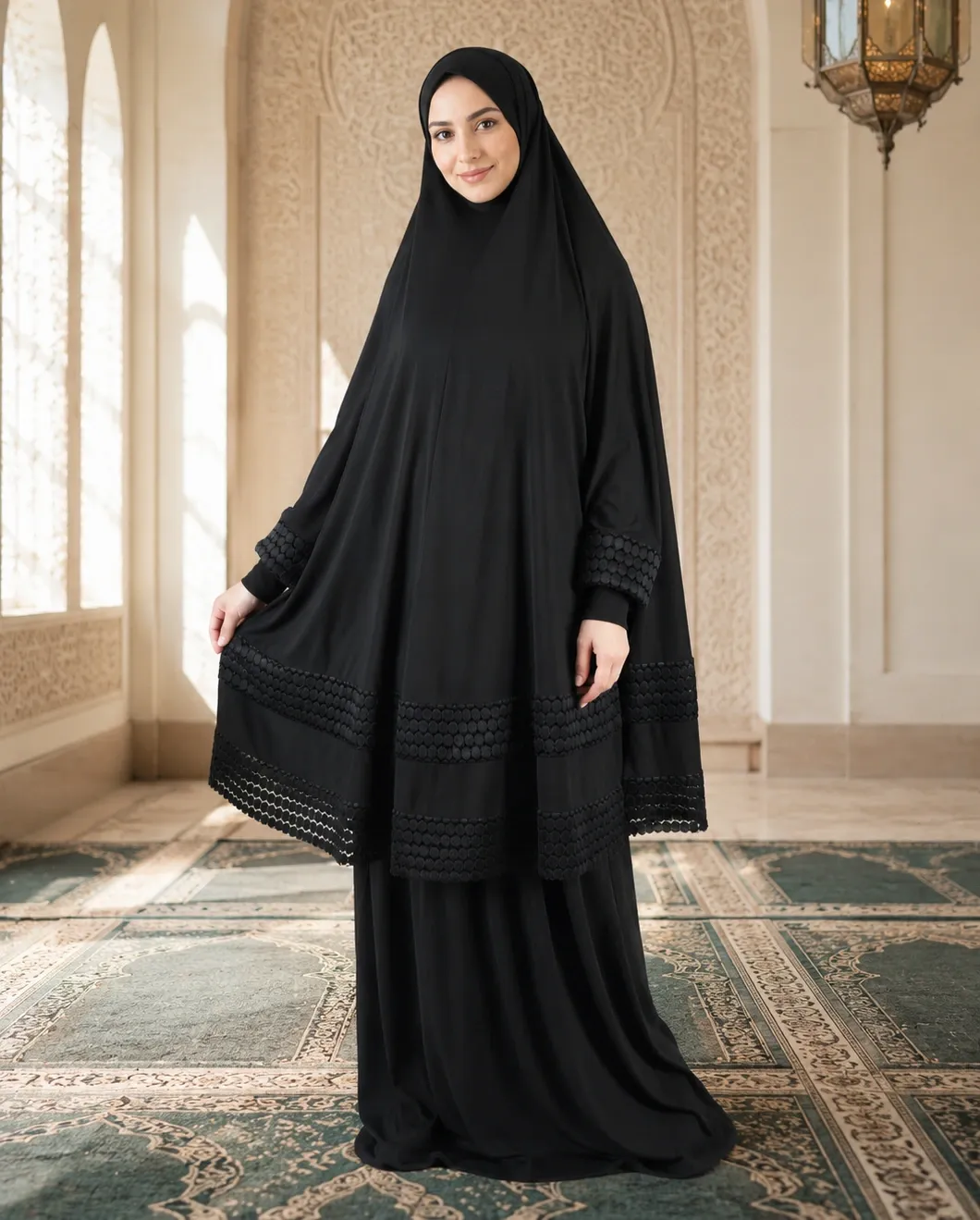 Double Lace Black prayer set