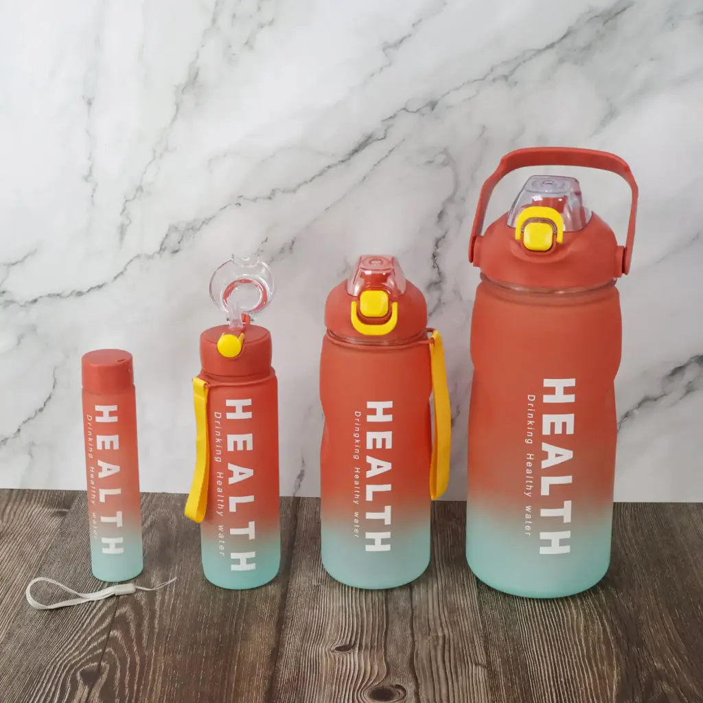 4 in 1 Water Bottle Set Gradient Color