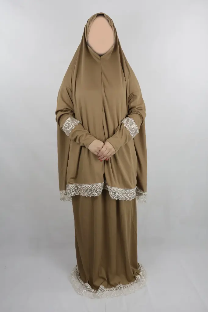 Light Browne lace prayer set Made in Türkiye  