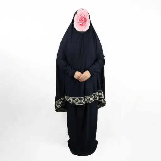 Traditional Embroidery prayer set Dark Navy   