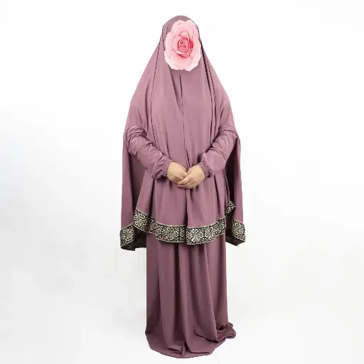 Traditional Embroidery prayer set Dark Pink 