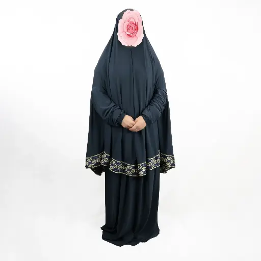 Traditional Embroidery prayer set Navy Blue 