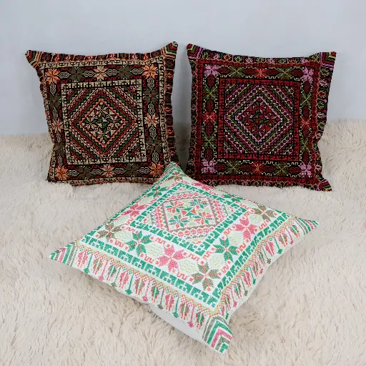  Embroidered pillowcase with zipper for cushions