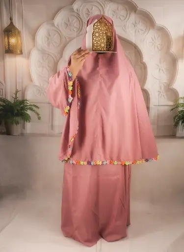 Flower Cotton Prayer set - Dark Pink
