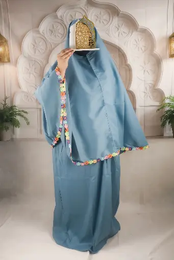 Flower Cotton Prayer set - Blue