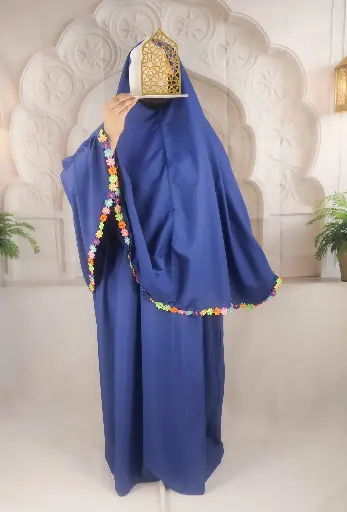 Flower Cotton Prayer set - ROYAL BLUE 