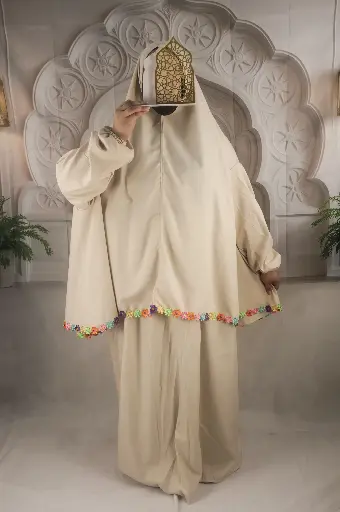 Flower Cotton Prayer set - CREAM