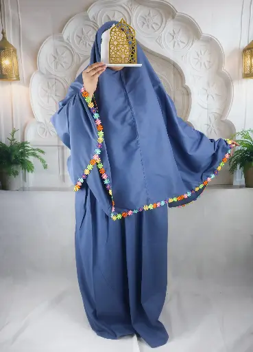 Flower Cotton Prayer set - JEANS BLUE