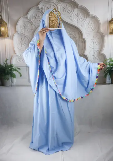Flower Cotton Prayer set - Sky Blue