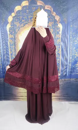 Double Lace Burgundy prayer set