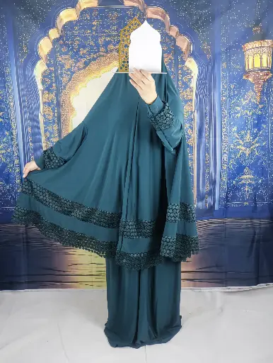 Double Lace Dark Turquoise prayer set
