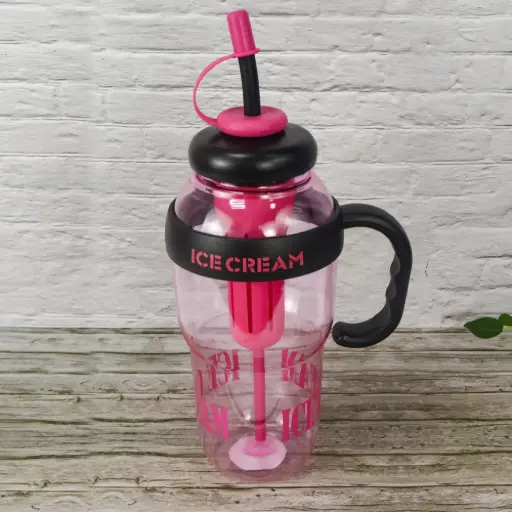 Ice Cream Tumbler With Straw Plastic Drinking Tumblers