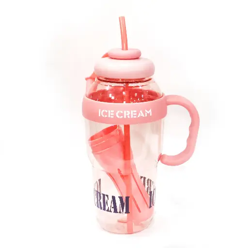 Ice Cream Tumbler With Straw Plastic Drinking Tumblers