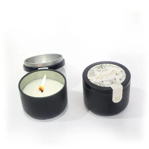 Metal Small Candle Black Color