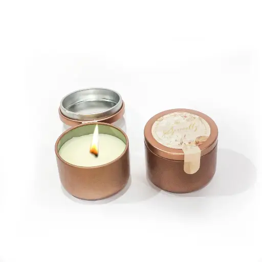 Metal Small Candle Brown Color