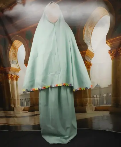 Flower Cotton Prayer set - POWDER GREEN 