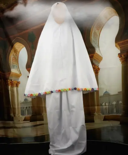 Flower Cotton Prayer set - White  