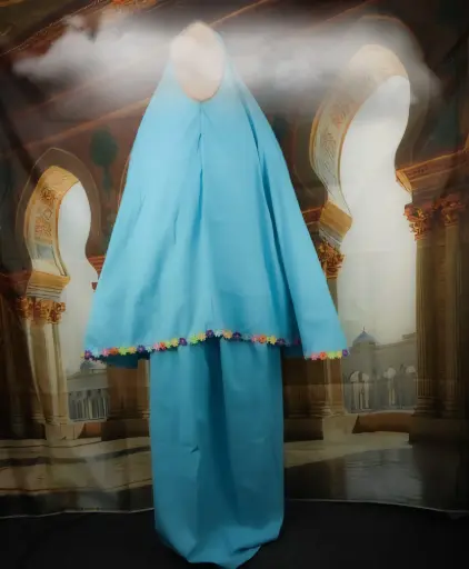 Flower Cotton Prayer set - Blue