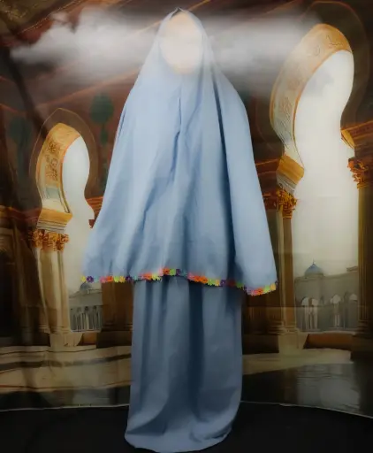 Flower Cotton Prayer set - Baby Blue  