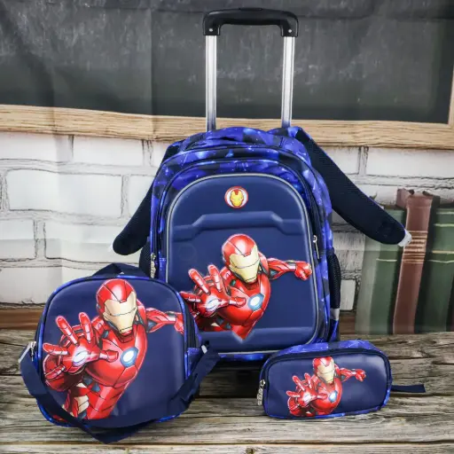  Iron Man Trolley Bag Set 3 Pcs 