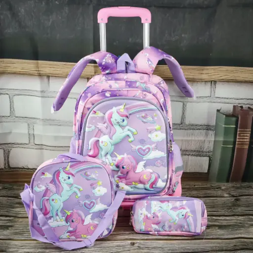  Unicorn Trolley Bag Set 3 Pcs    