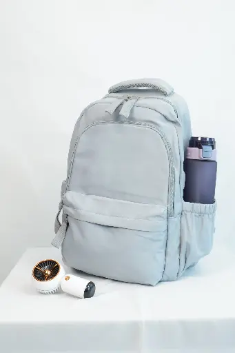 Backpack With USB Cable (Light Gray Color)