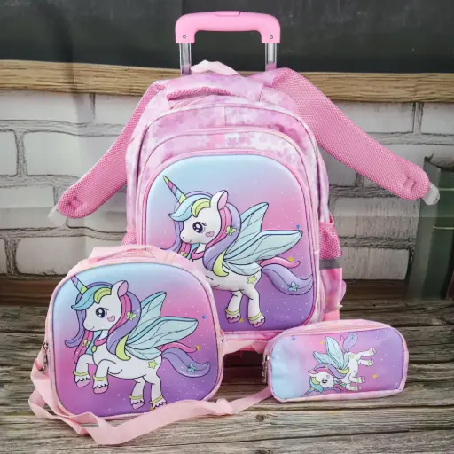  Unicorn Trolley Bag Set 3 Pcs    