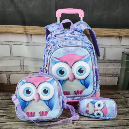  owl Trolley Bag Set 3 Pcs  