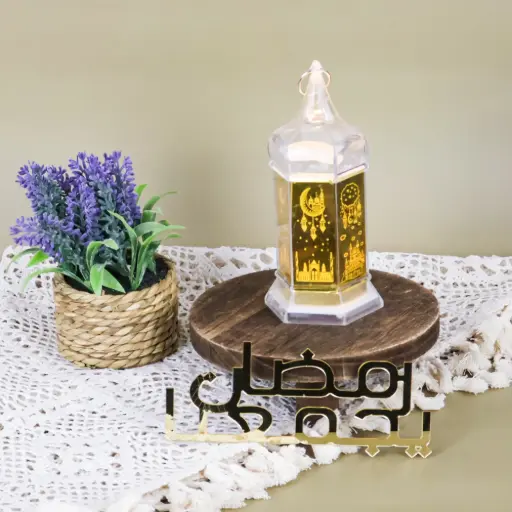 Crystal with Metal Minaret Lantern – 15.5CM
