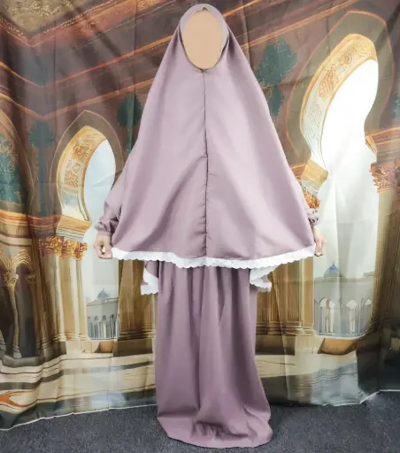 white lace prayer set - old pink