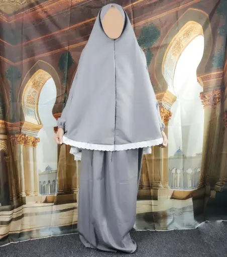  white lace prayer set - gray 