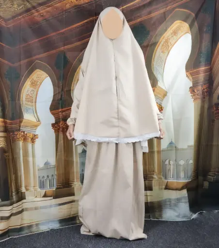  white lace prayer set - beige 