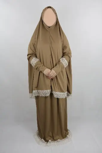 Light Browne lace prayer set Made in Türkiye  